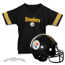 Franklin Sports NFL Pittsburgh Steelers Kids Football Helmet and Jersey Set - Youth Football Uniform Costume - Capacete, Jersey, Chinstrap - Youth M