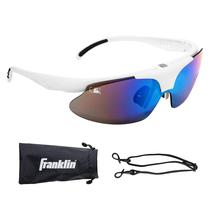 Franklin Sports Oval MLB WHT DLX FLIP-UP Óculos de sol, branco