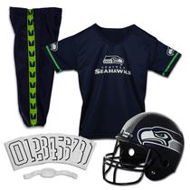 Franklin Sports Seattle Seahawks Kids Football Uniform Set - NFL Youth Football Costume for Boys & Girls - Set Includes Helmet, Jersey & Pants - Pequeno