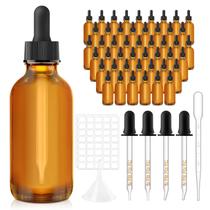 Frasco conta-gotas Bumobum, pacote 48, vidro âmbar de 60 ml com acessórios