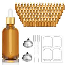 Frasco conta-gotas Bumobum, vidro âmbar de 60 ml com tampa dourada, pacote com 99 unidades