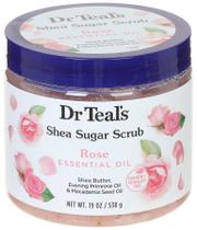 Frasco de 550 ml com esfoliante de açúcar Dr. Teal's Shea Rose