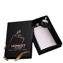 Frasco de aço inoxidável Hip Flask 120 mL com funil prateado Frasco de aço inoxidável Hip Flask 120 mL com funil prateado