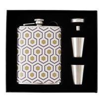Frasco de aço inoxidável Hip Flask 240 mL com capa de couro multicolorida Frasco de aço inoxidável Hip Flask 240 mL com capa de couro multicolorida