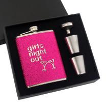 Frasco de aço inoxidável Hip Flask 240 ml Pink Glitter Girl's Night Out Frasco de aço inoxidável Hip Flask 240 ml Pink Glitter Girl's Night Out