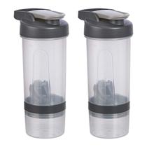 Frasco de agitador de proteína Amazon Basics 600 ml, pacote com 2 unidades, cinza Frasco de agitador de proteína Amazon Basics 600 ml, pacote com 2 unidades, cinza
