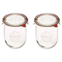 Frasco de armazenamento de alimentos WECK 1L Tulip Glass Frasco com tampa, pacote com 2 unidades