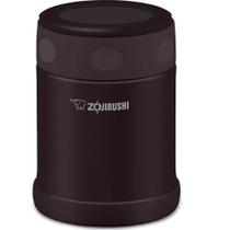 Frasco de comida Zojirushi de aço inoxidável pequeno marrom escuro