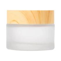 Frasco De Creme Com Tampa De Madeira Em Vidro Fosco 5g-100g Recipiente Cosmético Redondo Com Tampa Frasco De Creme Com Tampa De Madeira Em Vidro Fosco 5g-100g Recipiente Cosmético Redondo Com Tampa