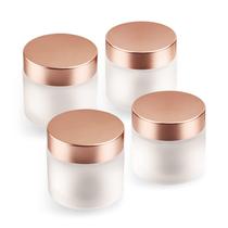 Frasco de creme de vidro USRommaner 60 ml/2 onças com tampa em ouro rosa, pacote com 4 Frasco de creme de vidro USRommaner 60 ml/2 onças com tampa em ouro rosa, pacote com 4