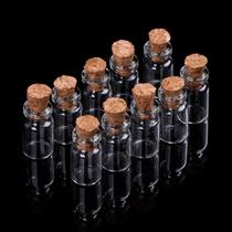 Frasco de garrafa de desejo de vidro 10pcs com pendente de armazenamento cork stopper 0.5/1/2/20mL - Claro