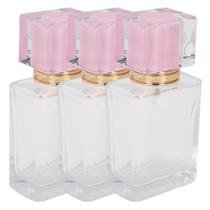Frasco de perfume Sonew de vidro recarregável 50 mL (3 unidades) rosa