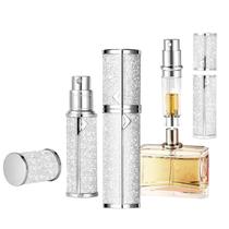 Frasco de perfume, spray de viagem recarregável, couro prateado de 5 ml Frasco de perfume, spray de viagem recarregável, couro prateado de 5 ml