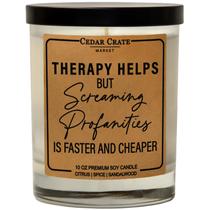 Frasco de soja perfumado Cedar Crate Market Funny Therapy