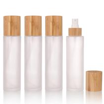 Frasco de spray COSIDEA 120 ml/4 onças de vidro fosco com tampa de bambu Frasco de spray COSIDEA 120 ml/4 onças de vidro fosco com tampa de bambu