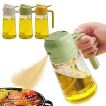 Frasco de spray de óleo, dispensador de azeite 2 em 1 para cozinhar verde