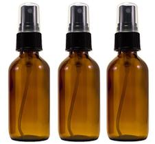 Frasco de spray de vidro âmbar de 60 mL (3x) com etiquetas à prova d'água Frasco de spray de vidro âmbar de 60 mL (3x) com etiquetas à prova d'água