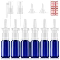 Frasco de spray nasal FzenEast 30ml/1oz de vidro recarregável x6 azul Frasco de spray nasal FzenEast 30ml/1oz de vidro recarregável x6 azul