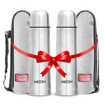 Frasco de vácuo Milton Thermosteel 1L em aço inoxidável, conjunto de 2
