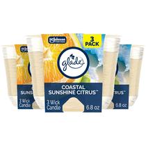 Frasco de vela Glade Coastal Sunshine Citrus 200 ml 3-Wick x3 Frasco de vela Glade Coastal Sunshine Citrus 200 ml 3-Wick x3