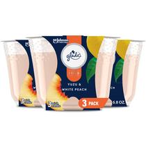Frasco de vela perfumado Glade Yuzu & White Peach, 200 ml, pacote com 3 Frasco de vela perfumado Glade Yuzu & White Peach, 200 ml, pacote com 3