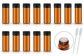 Frasco de vidro âmbar AFMNQZ 5mL com redutor de orifício e tampa x50