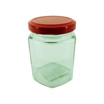 Frasco de Vidro Com Tampa Vermelha 180ml