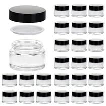 Frasco de vidro Hoa Kinh 30mL com tampa, pacote com 25 recipientes redondos transparentes