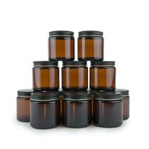 Frasco de vidro Nature Packaged Amber 120mL, 12 pacotes com tampa preta