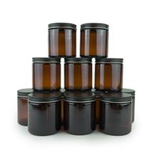 Frasco de vidro Nature Packaged Amber 473 ml 16 pacotes com tampa preta