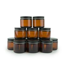 Frasco de vidro Nature Packaged Amber de 60 ml - 12 pacotes com tampa preta