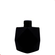 Frasco de vidro preto para aromatizador hexagonal 200ml com tampa