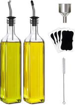 Frasco dispensador de óleo Leaflai Glass 500 mL com despejadores e escova