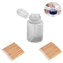 Frasco Dosador 200 Palito Algodão Limpeza Unha Gel Manicure