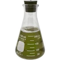 Frasco Erlenmeyer Corning Pyrex 250 ml com boca estreita e rolha