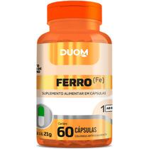Frasco Ferro FE 60 Capsulas/Comprimidos Duom Suplemento Alimentar 100% Natural Complex Vit