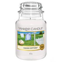 Frasco grande perfumado de algodão Candle Yankee Candle Clean 150h Frasco grande perfumado de algodão Candle Yankee Candle Clean 150h