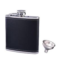 Frasco Hip Flask Tuxiaobu 180 ml de aço inoxidável preto à prova de vazamentos
