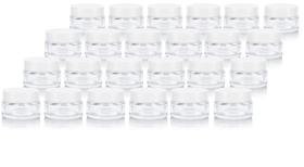 Frasco JUVITUS Clear Glass 15 mL 0,50 onças com tampas brancas (pacote com 24)
