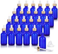 Frasco JUVITUS Cobalt Blue Glass Boston Round 60mL com conta-gotas Frasco JUVITUS Cobalt Blue Glass Boston Round 60mL com conta-gotas