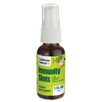 Frasco natural de 30 ml da Immunity Shots California com gengibre e orégano