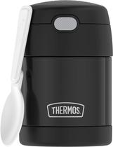 Frasco para alimentos isolado THERMOS FUNTAINER 300mL preto com colher