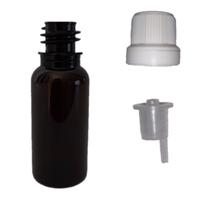 Frasco Pet Âmbar Com Gotejador 20ml 50 unds Tampa Branca