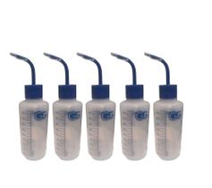 Frasco Pissete 500ml, Graduada, Bico Curvo - Kit com 5 Pissetes