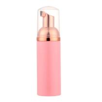 Frasco Plástico Pump Rosa com Válvula Espumadora Dourada 50ml - Ideal para Extensão de Cílios e Brow Lamination