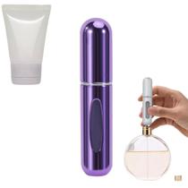 Frasco Porta Perfume, Mini Spray, Mini Aromatizador de Perfume 5ml Recarregável, Bisnaga Plástica 30g Tampa Flip Branca - JLIT
