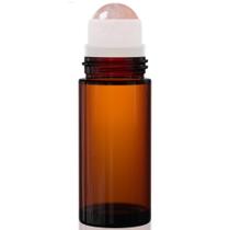 Frasco PrettyCare de Vidro Âmbar 50ml com Rolinho de Quartzo Rosa Frasco PrettyCare de Vidro Âmbar 50ml com Rolinho de Quartzo Rosa