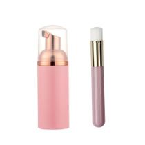 Frasco Pump e Pincel Limpeza Higienizacao Cilios 50ml Rosa