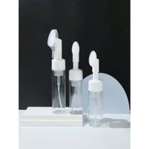 Frasco pump para limpeza facial com escova de silicone utensilio de beleza