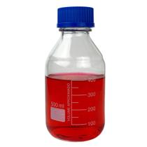 Frasco Reagente de Vidro 500 mL com Tampa de Rosca para Armazenamento e Preparo de Soluções Frasco Reagente de Vidro 500 mL com Tampa de Rosca para Armazenamento e Preparo de Soluções